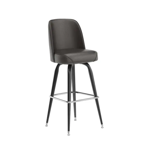 Emma and Oliver Metal Barstool with Swivel Bucket Seat Weathered Brown {8}