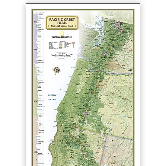 Pacific Crest Trail Map, In Gift Box, 18" x 48" {2}