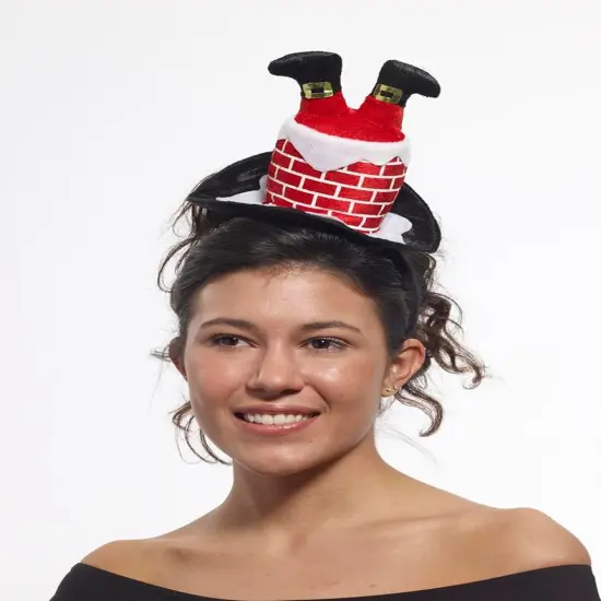 Santa Stuck In Chimney Mini Costume Hat Headband Adult {1}