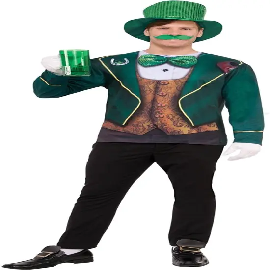 3D Instantly Irish Photo-Real Printed Adult Costume Top | One Size {1}