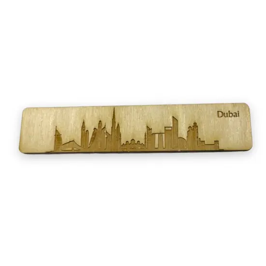 Bookmark - Dubai Skyline - Birch wood {1}