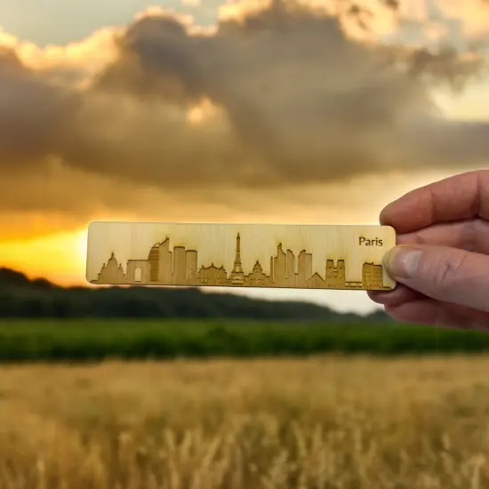 Bookmark - Paris Skyline - Birch wood {4}