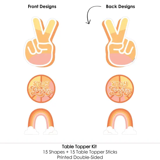 Big Dot of Happiness Stay Groovy - Boho Hippie Party Centerpiece Sticks - Table Toppers - Set of 15 {5}