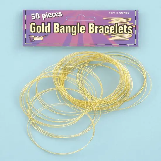 50 Gold Bangle Costume Bracelets {1}
