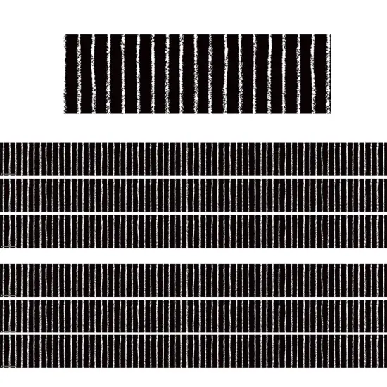 Black With White Pinstripes Straight Border Trim, 35 Feet Per Pack, 6 Packs {1}