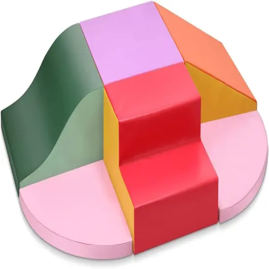 Soft Climb and Crawl Activity Play Set,Safe Soft Foam Block for Preschoolers,Toddlers, Baby, Kids Crawl and Climb,Lightweight Foam Shapes for Climbing, Crawling and Sliding (Pink) Colorful {1}