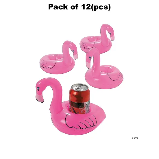 12 Pack : Inflatable Floating Flamingo Coasters {1}