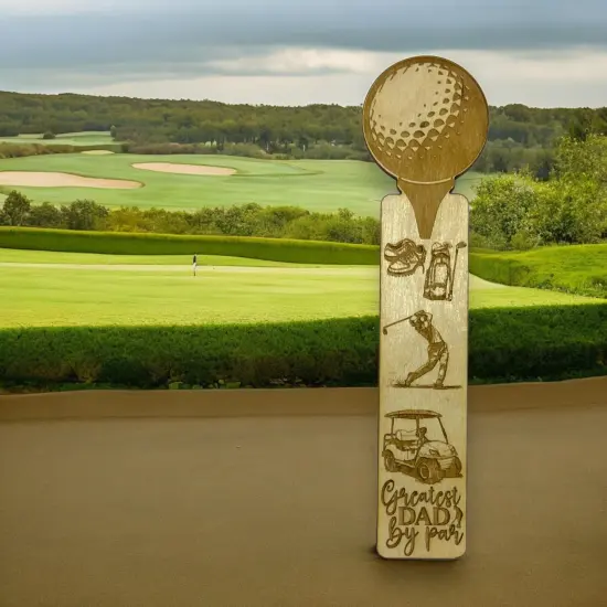 Bookmark - Greatest Dad By Par - Birch wood {3}