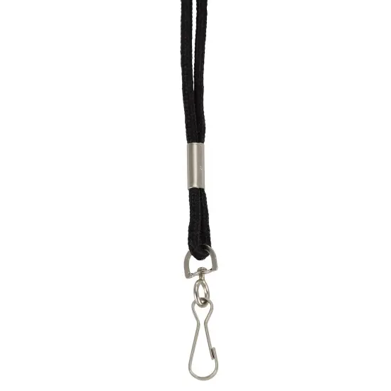 Standard Lanyard Hook Rope Style, Black, Pack of 24 {5}