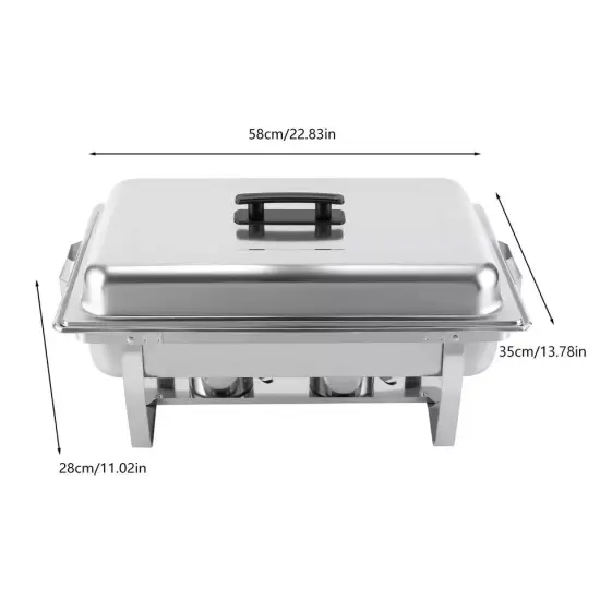 Chafing Dish Buffet Set Stainless Steel 9.51QT Food Warmer Chafer Complete Set {4}