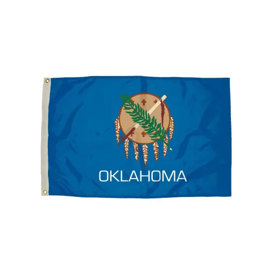 Durawavez Nylon Outdoor Flag with Heading & Grommets, Oklahoma, 3ft x 5ft {1}