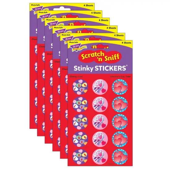 Valentine's Day/Cherry Stinky Stickers&reg;, 60 Per Pack, 6 Packs {1}