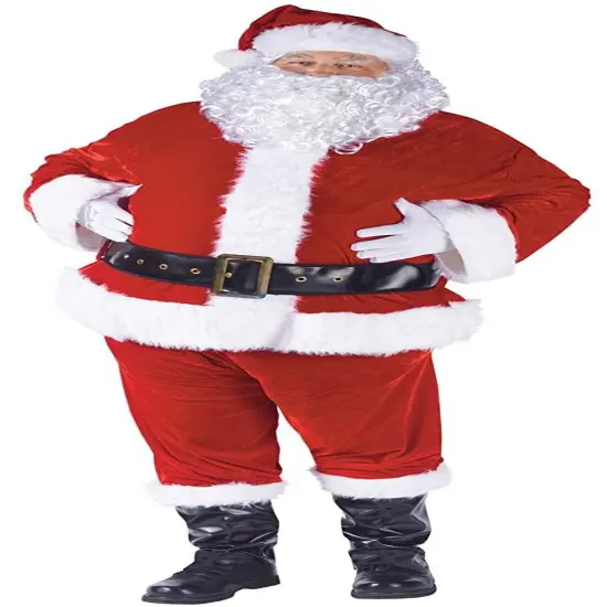 Santa Suit Complete Velour Plus Costume {1}
