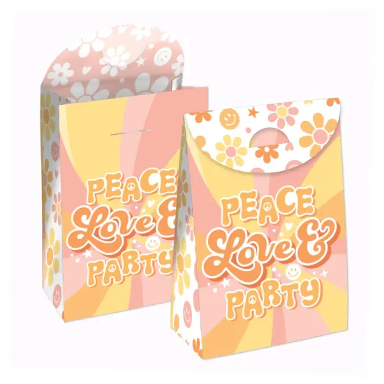 Big Dot of Happiness Stay Groovy - Boho Hippie Gift Favor Bags - Party Goodie Boxes - Set of 12 {1}