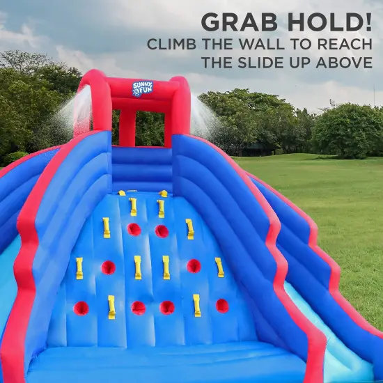 Sunny & Fun Inflatable Kids Backyard Double Water Slide Park Blue {3}