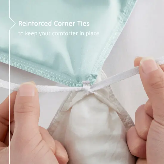 Nestl Double Brushed Microfiber Duvet Cover Set Light Blue {5}