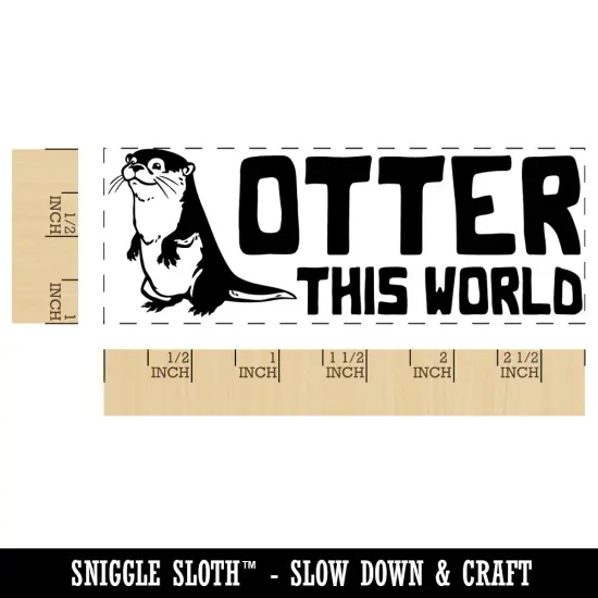 Otter Out of This World Teacher Student School Self-Inking Rubber Stamp Ink Stamper Black {1}