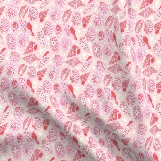 Various Fabrics by the Yard or Fat Quarter Coastal Shells Blush Pink Beach Summer Nautical Maritime Medium Scale Custom Printed Fabric by Spoonflower {5}