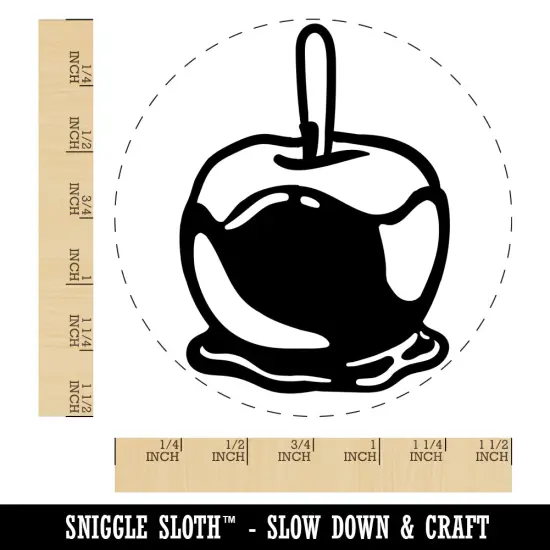 Caramel Candy Apple Self-Inking Rubber Stamp for Stamping Crafting Planners Blue {1}