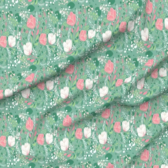 Various Fabrics by the Yard or Fat Quarter Abstract Garden Pond Fairy Lily Pad Whimsical Nature Floral Custom Printed Fabric by Spoonflower {6}