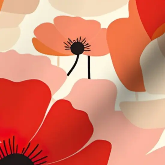 Various Fabrics by the Yard or Fat Quarter Flowers Modern Poppies Pinks Botanical Minimalist Finnish Floral Print Poppy Field Scandi Large Scale Retro Vintage Custom Printed Fabric by Spoonflower {7}