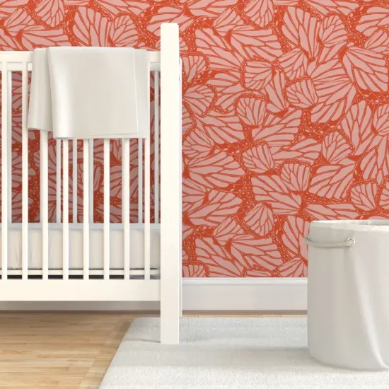 Pre-Pasted Wallpaper 2FT Wide Animal Print Modern Abstract Insect Nature Custom Pre-pasted Wallpaper by Spoonflower {7}