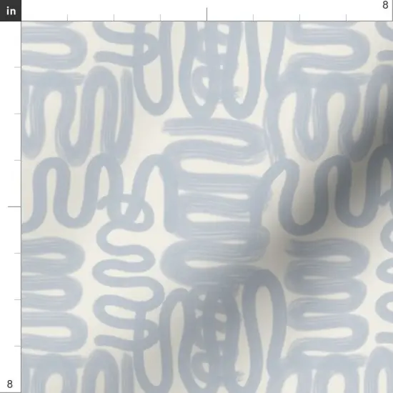 Various Fabrics by the Yard or Fat Quarter Soft Blue Squiggle Abstract Modern Design Small Scale Watercolor Paint Custom Printed Fabric by Spoonflower {4}