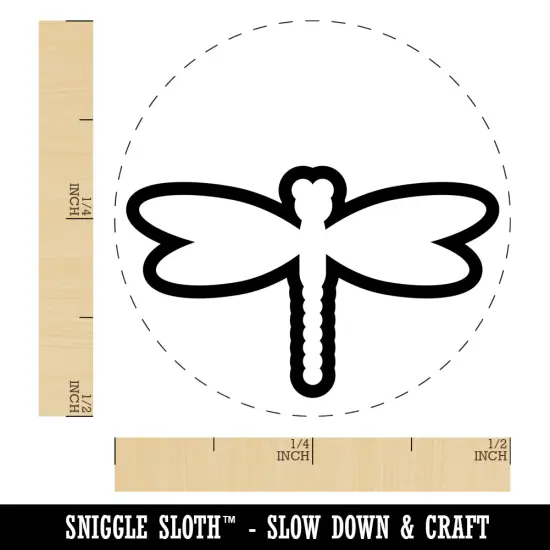 Dragonfly Outline Self-Inking Rubber Stamp for Stamping Crafting Planners Fuchsia {1}