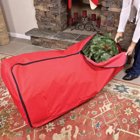 Simple Living Red Rolling Christmas Tree Storage Bag for Trees Up to 12ft {3}