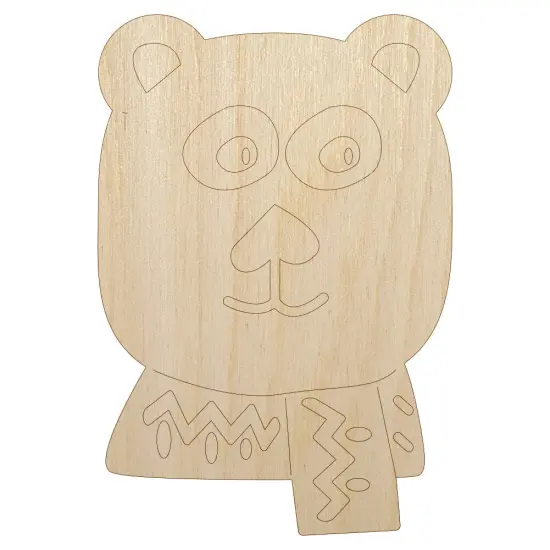 Cozy Polar Bear Unfinished Wood Shape Piece Cutout for DIY Craft Projects {7}