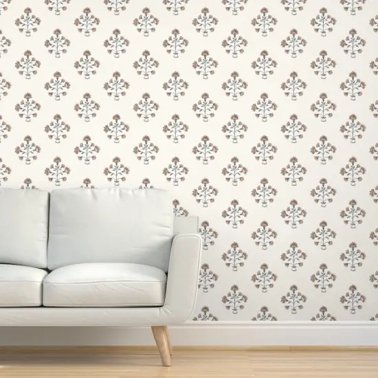 Peel & Stick Wallpaper 2FT Wide Modern Floral Traditional Stem Wildflower Custom Removable Wallpaper by Spoonflower {5}