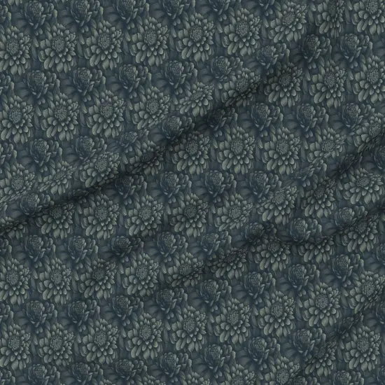 Various Fabrics by the Yard or Fat Quarter Moody Flowers Dark Botanical Romantic Modern Gothic Blue Floral Custom Printed Fabric by Spoonflower {6}