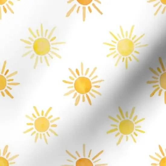 Various Fabrics by the Yard or Fat Quarter Sun Whimsical Watercolor Bright Sunny Custom Printed Fabric by Spoonflower {7}