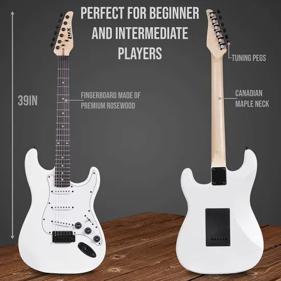 LyxPro 39" Stratocaster Electric Guitar Beginner Kit {3}