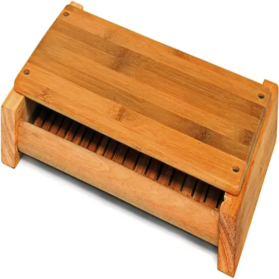 Dbtech Wood Bread Slicer for Homemade Bread, Compact & Foldable Bread Slice Guide {4}