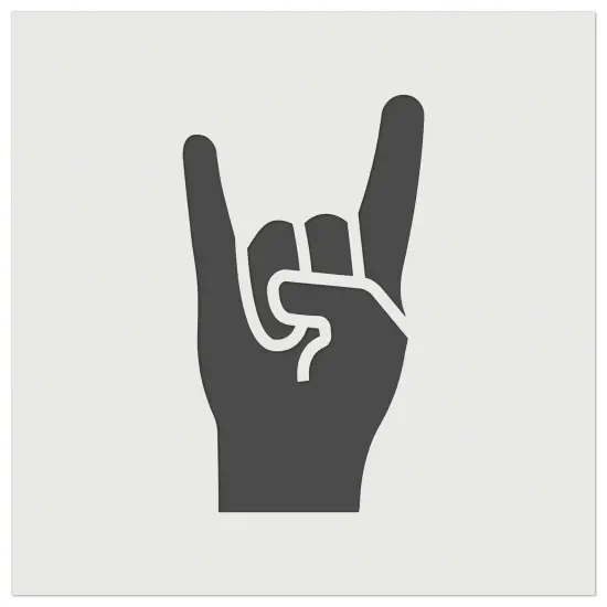 Sign of the Horns Rock and Roll Hand Gesture Wall Cookie DIY Craft Reusable Stencil {7}