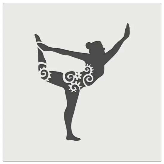 Yoga Pose Natarajasana Dancers Pose Wall Cookie DIY Craft Reusable Stencil {7}