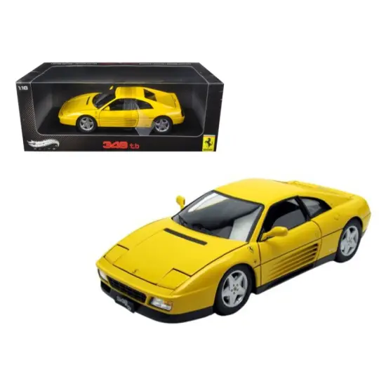 1989 Ferrari 348 TB Yellow Elite Edition 1/18 Diecast Car Model by Hotwheels {1}