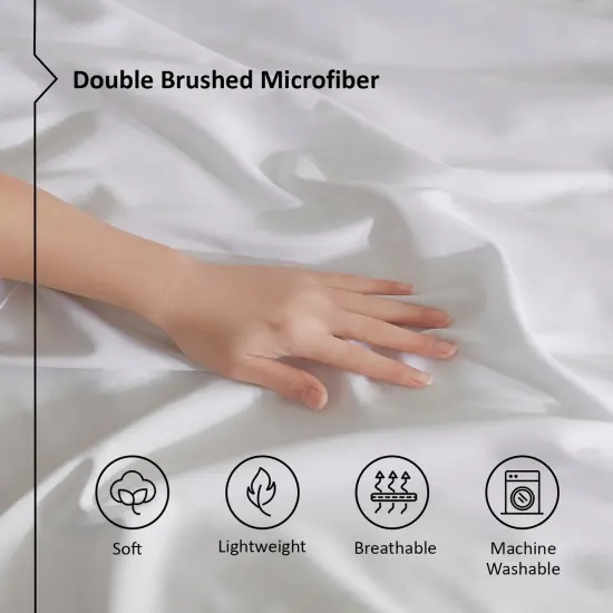 Nestl Double Brushed Microfiber Duvet Cover Set White {4}