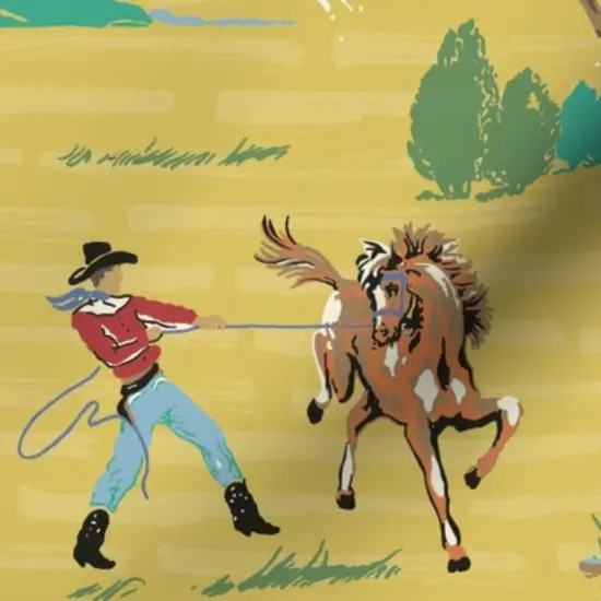 Various Fabrics by the Yard or Fat Quarter Western Cowboy Rustic Horses Ranch Mountains Southwestern Equestrian Custom Printed Fabric by Spoonflower {7}