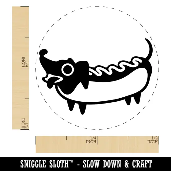 Dachshund Wiener Dog Hotdog Self-Inking Rubber Stamp for Stamping Crafting Planners UV {1}