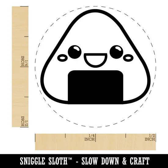 Kawaii Cute Onigiri Rice Ball Self-Inking Rubber Stamp for Stamping Crafting Planners Sky Blue {1}