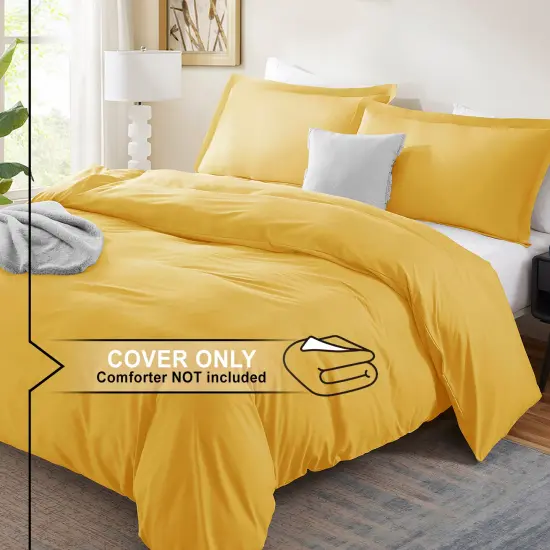 Nestl Double Brushed Microfiber Duvet Cover Set Yellow {2}