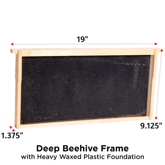Stoney Acres Beekeeping Beehive Frame, Waxed Plastic Foundation, Deep Assembled, Honey Bee Hive, Amish Made {3}