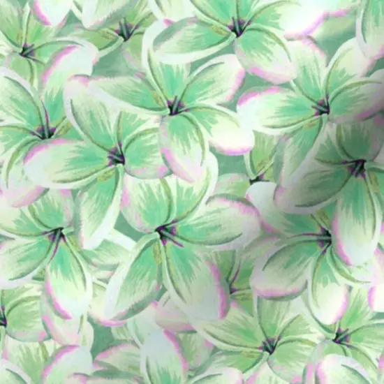 Various Fabrics by the Yard or Fat Quarter Floral Light Green Ditsy Botanical Frangipani Hawaii Custom Printed Fabric by Spoonflower {7}