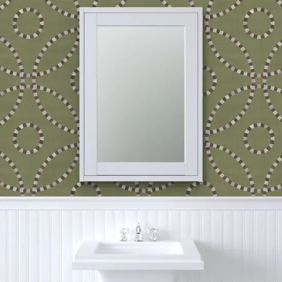 Pre-Pasted Wallpaper 2FT Wide Olive Geometric Gray Mosaic Tiled Eggplant Sepia Large Scale Custom Pre-pasted Wallpaper by Spoonflower {6}