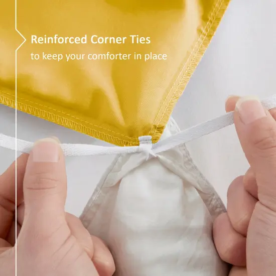 Nestl Double Brushed Microfiber Duvet Cover Set Yellow {5}