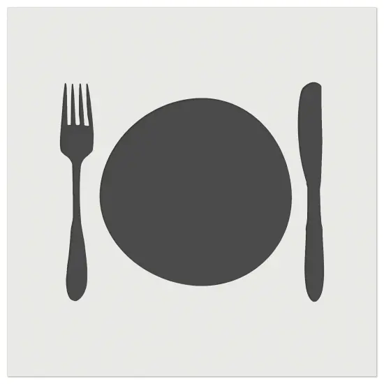 Place Setting Fork Knife Plate Utensil Eating Sketch Wall Cookie DIY Craft Reusable Stencil {7}