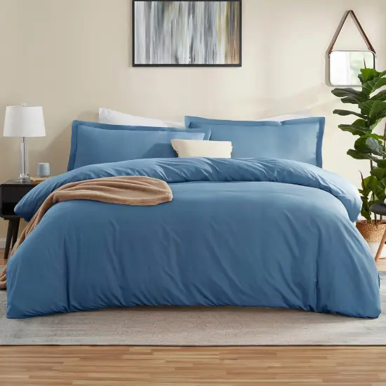Nestl Double Brushed Microfiber Duvet Cover Set Blue Heaven {1}
