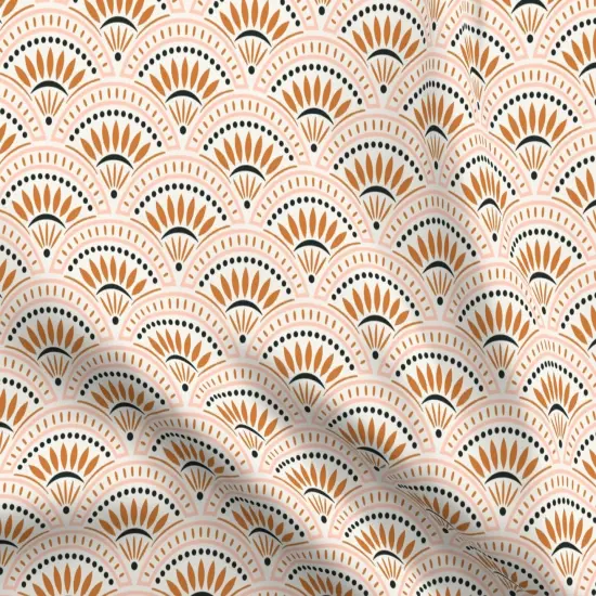 Various Fabrics by the Yard or Fat Quarter Orange Scales Scallops Fans Geometric Vintage 20'S Medium Scale Art Nouveau Victorian. Custom Printed Fabric by Spoonflower {5}